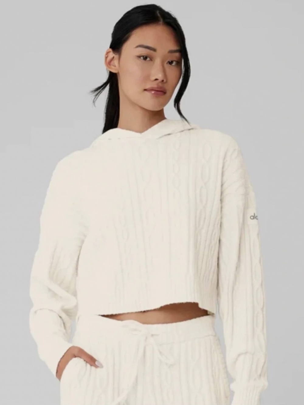 Alo Yoga Cable Knit Winter Bliss Hoodie | Size XS